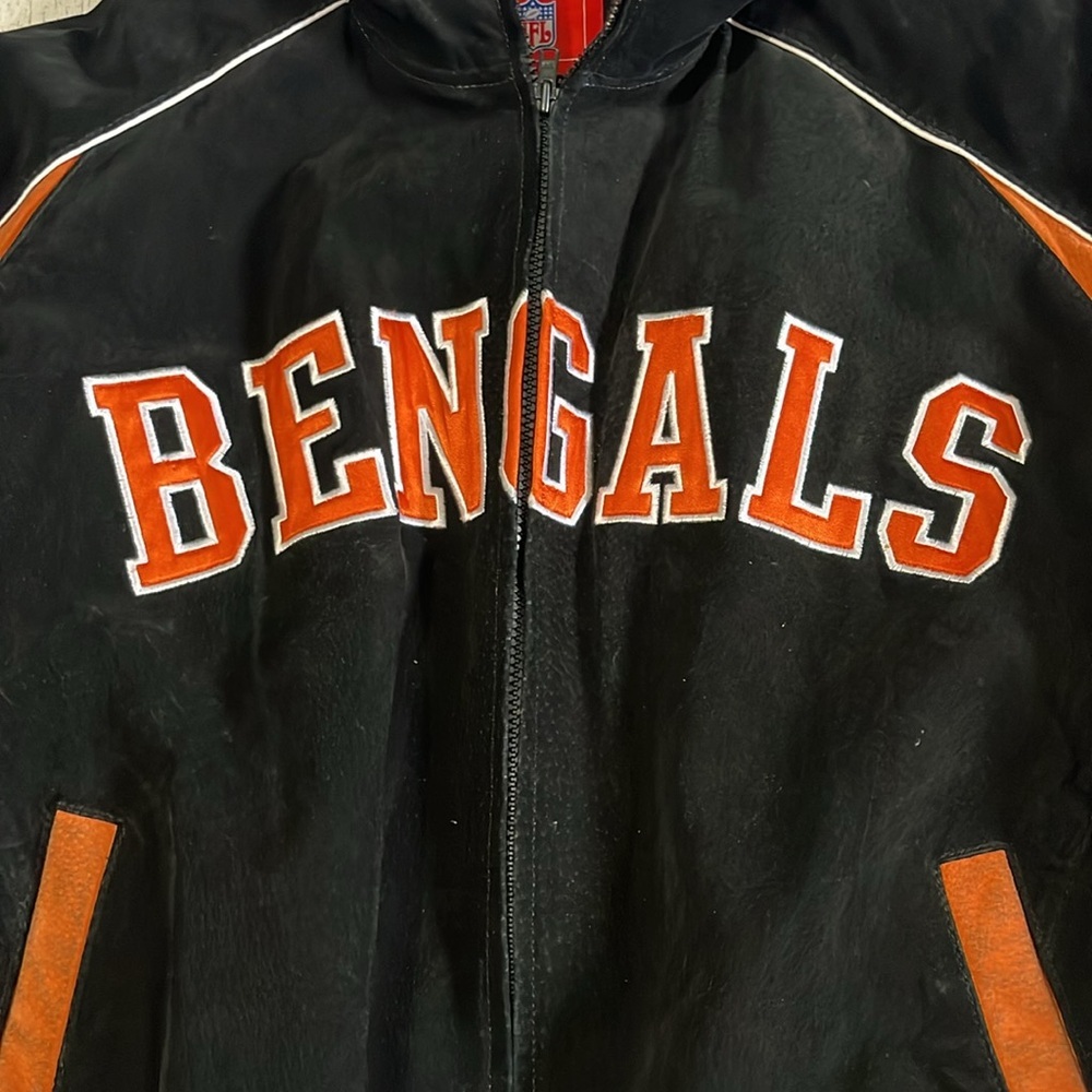 NFL Super Rare Bengals Suede/Leather Jacket Size Large - Picture 2 of 12